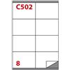 markin Etichette bianche Copiatabu C502 laser/inkjet 8 et./foglio - conf. 100 ff Markin 105x72 mm - X210C502