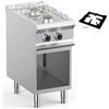 DEXION Cucina professionale a gas con 2 fuochi - Potenza kW 5.5 + 5.5 - Cm 40 x 73 x 85 h
