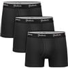 gladbecke Boxer Uomo in Cotone Morbido Senza Etichette Che Danno Fastidio, Biancheria Intima Comoda e Traspirante, Pacco da 3, Taglia XL, Nero