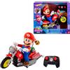 Hot Wheels - Mario Motocross R/C, motocicletta radiocomandata ispirata al film Super Mario Galaxy, il personaggio Mario piega in curva e la moto si inclina, JML15