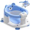 Itslife Seggiolino per Vasca da Bagno per Bambini a Partire da 6 Mesi, Seggiolino da Bagno Antiscivolo con 4 Ventose e Cuscino per Neonati, Sedia per Doccia Portatile per Doccia o Vasca da Bagno, Blu