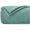 Homebliss Coperta Plaid Pile, Coperta Divano 130 x 150 cm - Coperta Flanella 280GSM Oeko-TEX®, Caldo Morbida e Leggera, Per letto, Divano, Viaggi, Campeggio,Verde Acqua