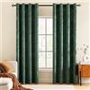 MIULEE Tenda per Camera da Letto in Velluto per Interni Letto Matrimoniale Tende per Finestre Tende per Soggiorno Moderne con Anelli Stampate d'Oro 2 Pannelli 140X145 cm Verde Scuro