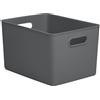 TATAY Cestino Portaoggetti Plastica 22 L Baobab | Scatola Organizzatrice | Manici Integrati | Design Compatto e Versatile | Plastica Senza BPA | 29,4 x 38,5 x 23 cm, Grigio