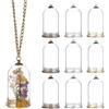 BENECREAT 12 Set Ciondolo in Vetro Trasparente con Scoperta Ciondolo A Fiala A Cupola in Vetro Cavo da 45x25 mm con Ciondoli Base in Metallo in 3 Colori per Collane Creazione di Gioielli