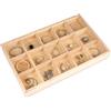 TESSTSY Scatola Divisoria In Legno Non Finita Con 12 Scomparti | Organizer Per Cassetti In Legno 12 Scomparti, Per Collane, Anelli, Perline E Accessori, Calzini (20 x 30 x 5.1cm)