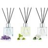 DIUFJAG Profumatore per Ambienti 3 Pack 50ml Lavanda Geranio/Gelsomino Tè Bianco/Gardenia,Diffusore Profumo Ambiente con 12 Bastoncini,Reed Diffuser per Bagno,Appartamento,Decorazione Della Casa