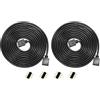 HUAZIZ Confezione da 2 cavi di prolunga da 5 m, Cable Estensore Connettore, 5m Cavo di Prolunga Striscia LED RGB Prolunga strisce LED RGB a 4 pin, adatti per strisce LED RGB(Nero)