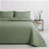 Mahome Trapuntino Singolo Primaverile Estivo in 100% Puro Cotone 170x260 cm Leggero Double Face - Copriletto Trapuntato morbido Traspirante Anallergico - Made in Italy - Climp Oliva