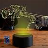 HPBN8 Ltd Illusione Ottica 3D Fucile di Precisione Luce Della Notte 3D LED Lampada 7/16 Colori Lampada da Tavolo USB Power Telecomando Giocattoli per Bambini Decor di Natale Regalo di Compleanno