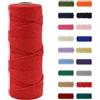 MORAINJAY 3mm Cotone Macramè 100% Naturale,Rosso 100m Filato Non Sbiancato Senza Chimici per DIY, Bomboniere, Decorazioni - Cordame in Cotone per Crafts