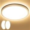 Lepro Plafoniera LED Soffitto 24W [2 pcs], Lampada da Soffitto Bianco Caldo 3000K 2400LM, Plafoniera Bagno Impermeabile IP44, Lampadario Soffitto per Cucina Soggiorno Balcone Camera da Letto, Ø29.3CM