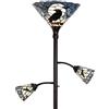 Bieye L30957 I corvi si siedono sui rami spogli in una notte di luna piena, lampada da terra in vetro colorato in stile Tiffany con luci laterali, alta 70 pollici (blu scuro)