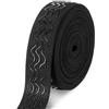 DOPENSPI Elastico in silicone, 2 cm x 4,5 m, fascia elastica nera con antiscivolo, in silicone, per fai da te, cucito, accessori sportivi