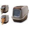 Savic lettiera Gatto Chiusa - Savic Nestor - Grigio - con Coperchio - Frontale Ribaltabile - Filtro a Carbone - Design Moderno - 56x39x38,5 cm