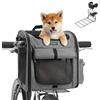 DAISTERN Cestino anteriore per bicicletta per cani, 4 in 1 zaino pieghevole per animali domestici/borsa a tracolla/sedile auto con supporto a L resistente Φ8 cm, cuscino impermeabile e strisce