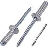 SKIR'CO 400 rivetti ciechi in alluminio 5,0 x 16 mm, mandrino in acciaio, rivetti pop, testa a cupola, rivetti DIN 7337, punta da trapano inclusa