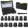 WANDGU Set di estrattori per viti da 14 pezzi: set WANDGU con adattatore esagonale per rimuovere viti danneggiate, arrugginite e bulloni, 6,35-19 mm