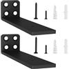 YFCVIP 2 Pz Staffe per Mensole Pesanti, Reggimensola Supporto Reggi Mensola da Muro, Staffe a L Angolari Metallo per Montaggio Mensola Legno (Nera,15 cm)