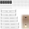 AUAUY 6 Pezzi Soffitto Staffa per Lampada, 90mm 100mm 105mm Staffa di Fissaggio con Viti per Lampadario a Sospensione a Soffitto, Piastra di Fissaggio per Lampada da Soffitto per Ufficio Domestic