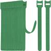 WSZJINB 70 pezzi Fascette Riutilizzabili Lunghe 15 cm, Fascette Verde Regolabili con Gancio e Anello per la Gestione dei Cavi, Cable Management，Organizer