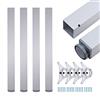 sossai® exklusiv - Gambe tavolo in alluminio | regolabile in altezza | Piedini per tavoli TBE | Versione: alluminio anodizzato, quadrato | Set: 4 pezzi | Altezza: 110 cm (1100 mm), regolabile + 2 cm