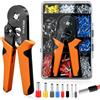 Kuvarix Pinza Crimpatrice Set con 1250 Capicorda, Pinza Capicorda a Ratchet 0,25-10 mm², Crimpatrice per Terminali Elettrici, Kit Elettricista per Auto e Installazioni Elettriche
