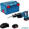 Bosch Professional Sega universale GSA 18V-LI (incl. 2 batt. GBA 18V da 5.0Ah, GAL 1880 CV, 1 lama S 123xF, Progressor for Metal,1 lama S 2345 X, inserto L-BOXX, L-BOXX)