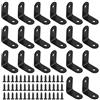 Glarks Set di 20 staffe a L nere da 30 mm, ad angolo retto, per sedie in legno, librerie, finestre, mobili (30 x 30 x 2 mm)
