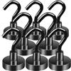 MIN CI 8pcs Calamite Potenti Ganci Magnetici Extra Forti, 20mm Magneti Neodimio, Gancio Magnetico Nero Calamite Neodimio Ganci Cucina Rotondo Ganci per Campeggio, Garage, Cucina, Ufficio