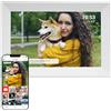 Denver Cornice Digitale 10 Pollici WiFi - Schermo IPS HD 1280x800 - Portafoto Digitale Frameo Denver per Foto e Video - Cornice Elettronica Touchscreen Smart - 16GB Memoria - Slot microSD - Bianca
