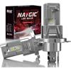 NATGIC Lampadina LED H4 Per Fari Auto, Integrare le Funzioni Lontane e Vicine , Senza Ventola Lampadina LED HB2 9003, 16000LM 80W Mini formato 1:1 Bianco Luci 300% Luminosità , Confezione da 2