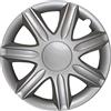 Albrecht Auto-Zubehör Albrecht Copricerchi 15 pollici argento neri per cerchioni in acciaio - Borchie pollici Rubin in plastica di alta qualità con rivestimento a strati - Made in EU