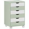 HOMCOM Cassettiera da Scrivania con 6 Cassetti, Ruote Guide e Scorrevoli Silenziose per Ufficio Casa, 40x35x63 cm, Verde | Aosom Italy