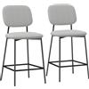 HOMCOM Set da 2 sgabelli da bar con poggiapiedi, rivestimento in velluto e gambe in acciaio per sala da pranzo, 45x49x102 cm, Grigio chiaro | Aosom Italy
