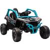 AIYAPLAY Auto elettrica per bambini, Veicolo fuoristrada con telecomando e luci LED, musica e clacson, 100x64x56 cm, Blu | Aosom Italy