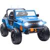 AIYAPLAY Auto elettrica per bambini 3-8 anni con sedile genitore-bambino, telecomandabile, musica, clacson, luci LED, 123,5x70,3x71,3 cm, blu | Aosom Italy