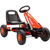 AIYAPLAY Kart a pedali per bambini con sedile regolabile, frizione manuale e freno, 110x61x62 cm, rosso | Aosom Italy