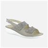 Sanagens Sandali in pelle con fasce regolabili e strass, tacco 4 cm
