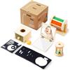Brezlio Montessori Baby Toy 5 in 1 Set di legno - Giocattolo educativo sensoriale per neonati da 0 a 6 mesi - Regalo educativo sicuro per lo sviluppo della prima infanzia