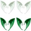 CBMZHF 4 paia di orecchie da elfo per cosplay, punte morbide verdi e bianche per travestimenti fantasy, Halloween, costumi di Natale, lunghezza 8 cm