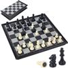 JIYANA Ajedrez Magnetico Pieghevole e Magnetico, Scacchi Magnetici da Viaggio per Adulti e Bambini, Set di Scacchi Magnetici Mini, Set di Scacchi Magnetici Portatile Nero e Bianco 27 x 27 cm