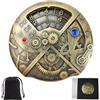 willmove Unique Dice Spinner - Dadi per roulette TTRPG, in metallo, tascabile, idea regalo per giocare, in ottone anticato
