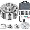 VEVOR Mandrino per Tornio per Legno, Mandrino Autocentrante a 4 Griffe da 102 mm per Tornitura del Legno con Adattatore da 1 pollice x 8 TPI, 5 Griffe, Valigetta per Trasporto, Set di Mandrini