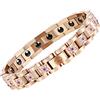 JEROOT Pulsera Magnetica Terapia Acero Inoxidable Hematita per Aliviar El Dolor + Herramienta (Rose Gold)