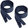 IGXX 2 Pezzi Cerniera Lampo 60cm Separabile, Zip n. 5 Heavy Duty con Denti in Plastica, Chiusura Impermeabile per Giacche, Cappotti, Artigianato e Tappezzeria