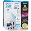 Udivita 8 Batterie per Apparecchi Acustici Misura 10 PR70 Giallo + 200 Salviette Detergenti Udiclean Formato Tascabile + Spray Detergente con Spazzola Integrata Udinett 100ml - Kit Essential Clean