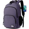 MoFut Zaino da uomo e donna, zaino da viaggio, borsa per la scuola, molti scomparti con scomparto per laptop da 15,6, bagaglio a mano, zaino per studenti, impiegati, viaggi, escursionismo, Lilla, 32