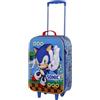 KARACTERMANIA Sonic The Hedgehog - SEGA -Sonic Faster-Valigia Trolley Soft 3D, Blu, 17 x 33 x 52 cm, Capacità 26 L