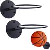 REBECASKYENS 2 pezzi rack in metallo per pallacanestro, supporto da parete per palloni, porta palloni da muro, nero, per pallacanestro, calcio, pallavolo, scuola, palestra, ufficio